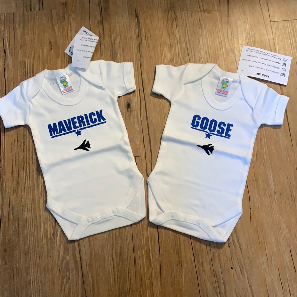 NWT Top Gun Matching Onesie Set